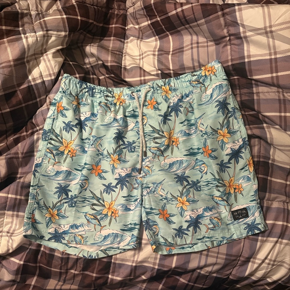 Ron Jon Blue and Orange Floral Men Shorts